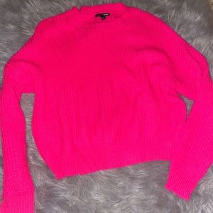 💓 FASHION NOVA CROPPED NEON PINK SWEATER 💖